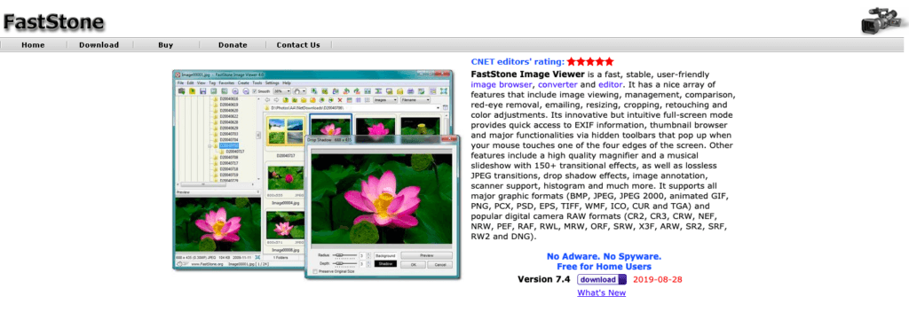 visualizador de imágenes FastStone - visualizador de fotos Windows 10